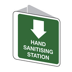 Hand Sanitising Station Sign Double Sided 225 x 225mm Poly