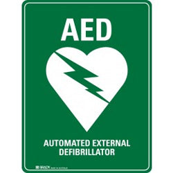 AED Defibrillator Sign 300 x 225mm Poly