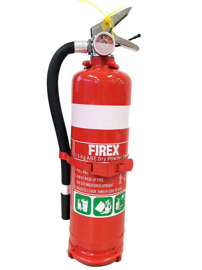 ABE Dry Powder Fire Extinguisher 1.5KG + Vehicle Bracket