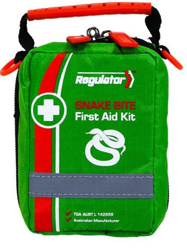 A first aid kit containing items to treat Snake Bites